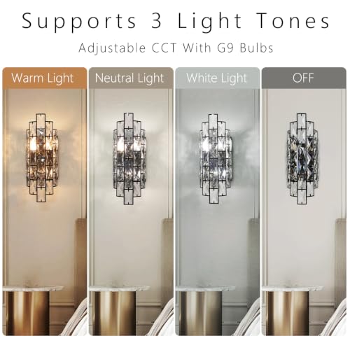 K9 Crystal Wall Sconce with Touch Switch for Bedroom
