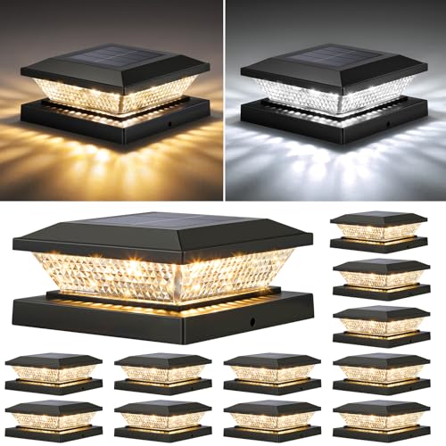 4x4 Solar Post Cap Lights Outdoor 12 Pack (12 Count)