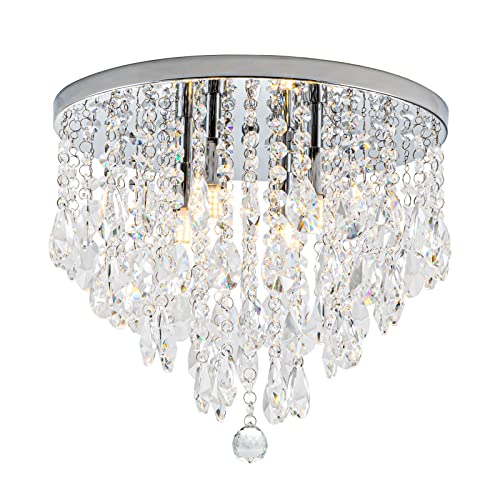 4 Light Crystal Chandeliers Flush Mount