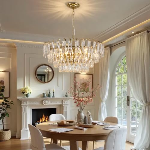 Gold Round Crystal Chandelier