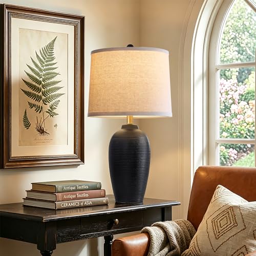 25" Retro Vintage Ceramic Table Lamp for Living Room Bedroom