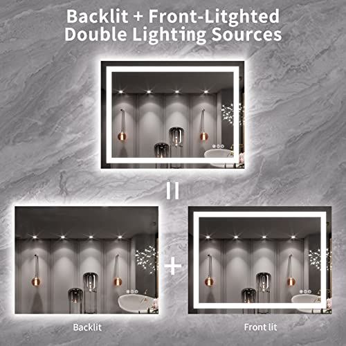 40X30 LED Bathroom Mirror with Lights
