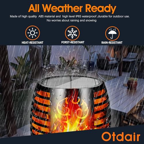 43" Solar Torch Lights Outdoor with Flickering Flame for Halloween (4 Count)
