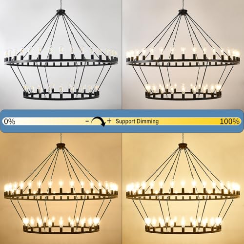 70 Inch Black Extra Large Wagon Wheel Chandelier