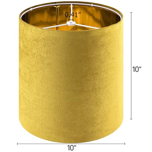 GOSO Tall Drum Natural Velvet Gold Lamp Shades (2 Count)