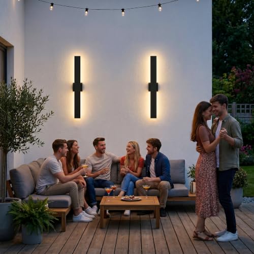 2 Pack 31.5 inch Modern LED Outdoor Wall Light