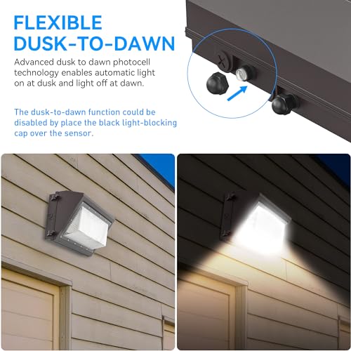 120W LED Wall Pack Light with Dusk (2 Count)