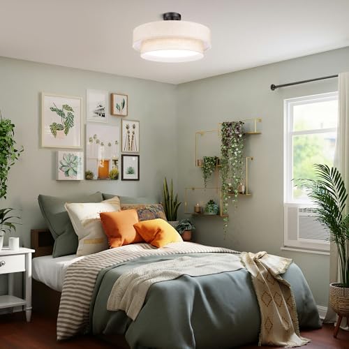 20 Inch Semi Flush Mount Round Ceiling Light Fixture