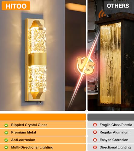 18.5" Gold Outdoor Wall Light Fixtures (2 Count)