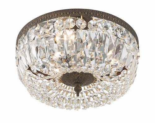 3 Light Spectra Crystal English Bronze Flush Mount