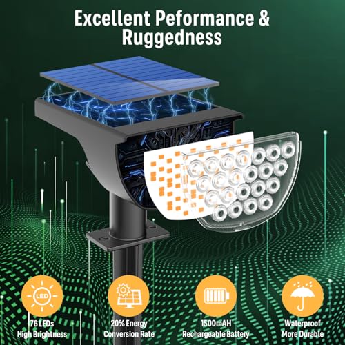 Solar Lights Outdoor Waterproof IP65 (6 Count)
