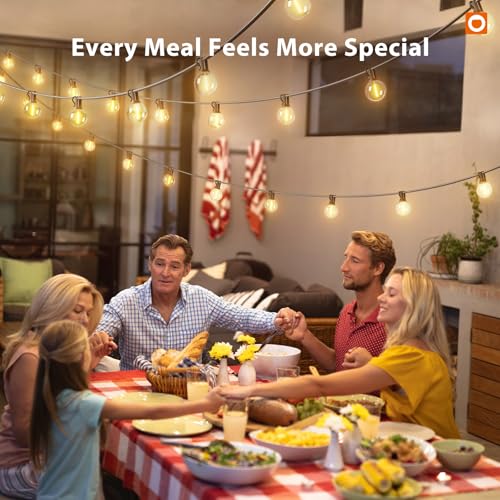 Outdoor String Lights 50FT G40 with Remote 27 LED Shatterproof Bulbs (50 Foot)