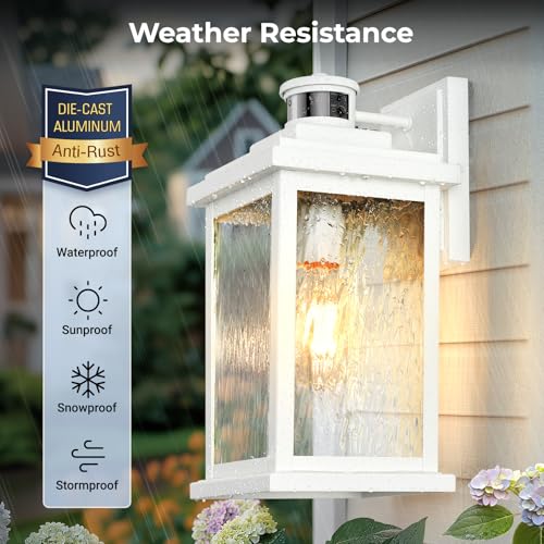 Large Adjustable Sensitivity Motion Sensor Exterior Porch Lights