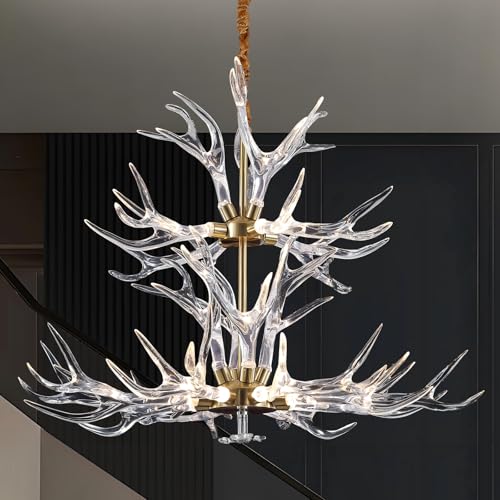 Acrylic Antler Chandelier Ceiling Light Fixtures