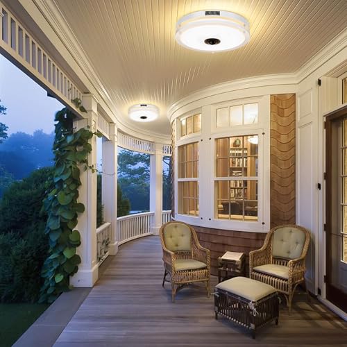 12" LED Motion Sensor Outdoor Ceiling Light Porch Lamp