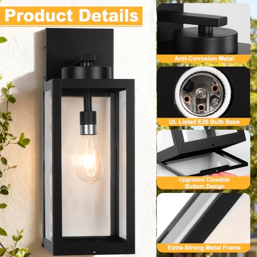 20" Large Outdoor Wall Lights with Closed Bottom (2 Count)