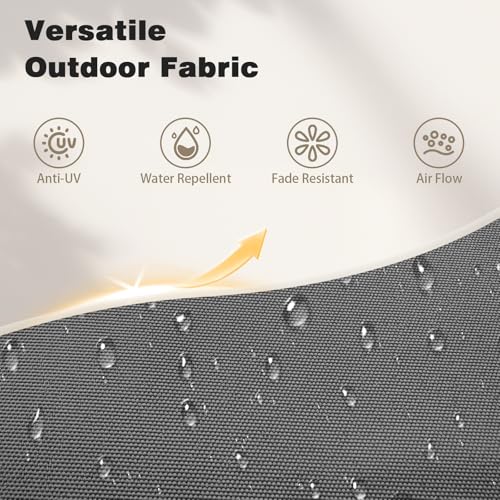15FT Large Rectangular Patio Umbrella with Solar Lights