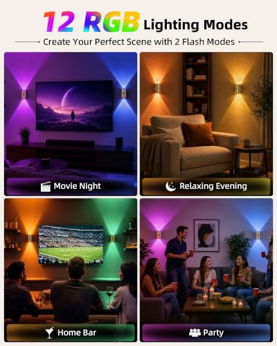 Motion Sensor Wall Sconces (4 Count)