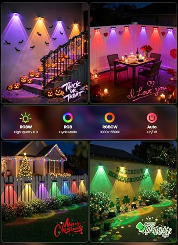8 Pack Solar Fence Lights Outdoor (6 Count)