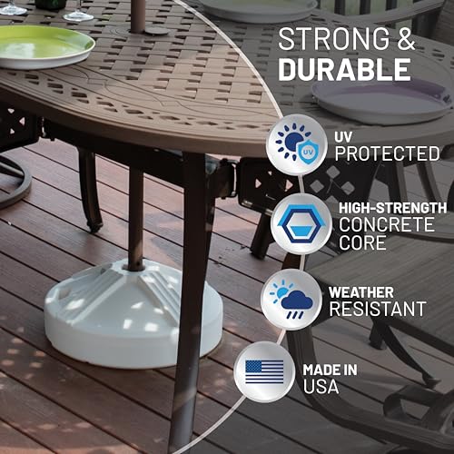 Durable Fillable Umbrella Base Designed to be Used with a Patio Table
