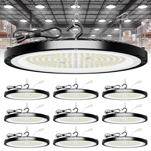 150W UFO LED High Bay Light 22500LM 5000K High Bay Shop Lighting (10 Count)