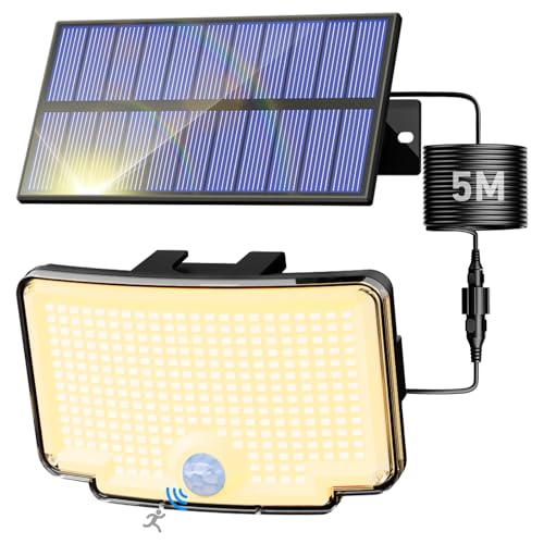 318 LED Solar Motion Lights Outdoor Waterproof with 16.4 FT Cable