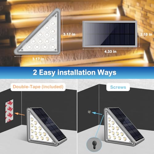 16 Pack Solar Step Lights Outdoor Waterproof