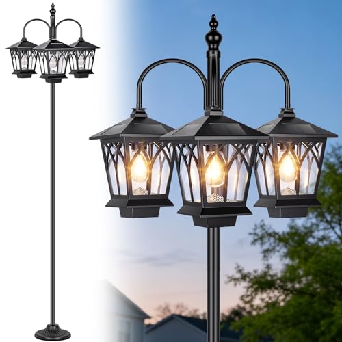 6FT Aluminum Solar Lamp Post Light Outdoor Waterproof
