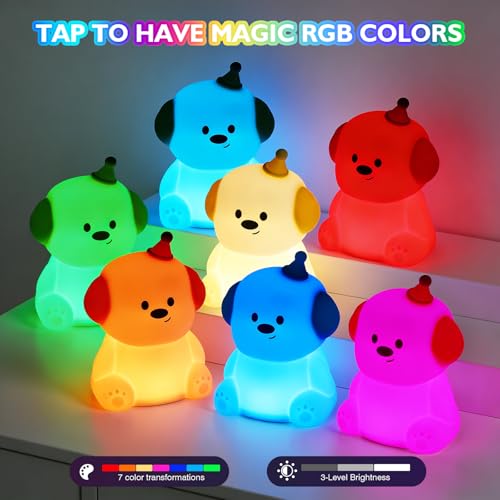 Puppy Silicone Night Light for Kids Baby (100 Count)