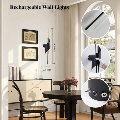 Battery Operated Wall Sconces Set of 2 (2 Count)