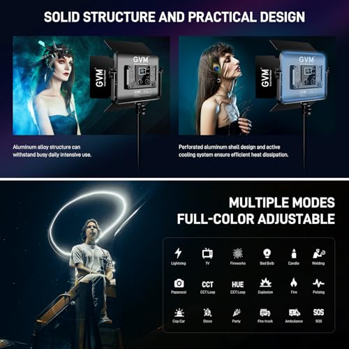 GVM RGB LED Video Light with Bluetooth Control