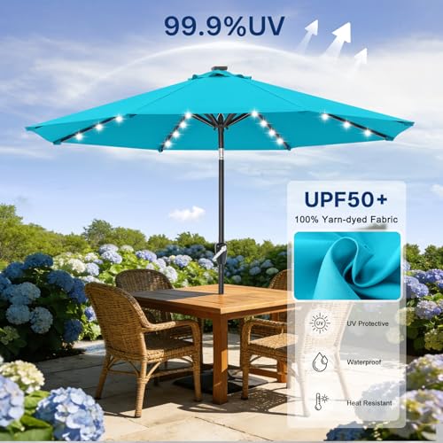 Solar Led Patio Umbrella with 32 Lights 10FT