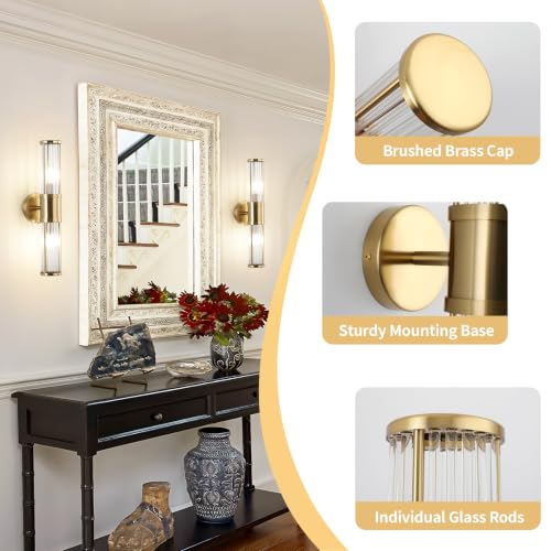 Modern Brushed Brass Vanity Light Fixture 1 Pack