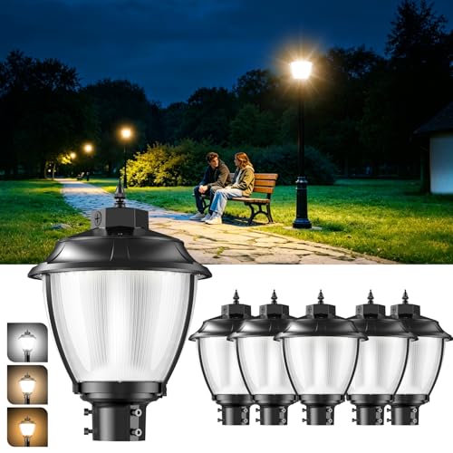 6Pack 150W LED Post Top Light Dusk to Dawn Photocell