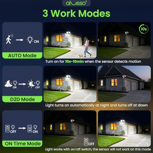 Motion Sensor Outdoor Lights Metal Heads
