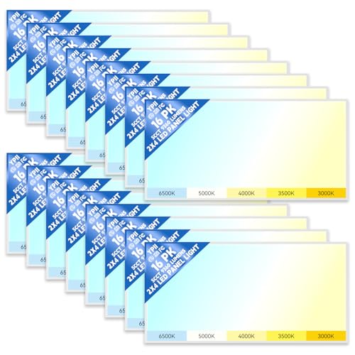 16Pack 2x4 LED Flat Panel Light LED Drop Ceiling Light Fixture (16 Count)