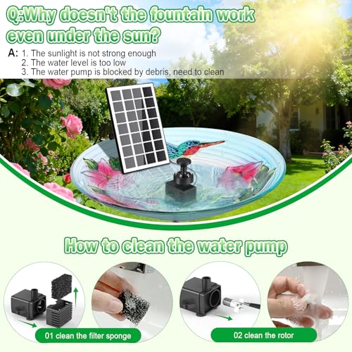 Solar Fountain Kit White Lights