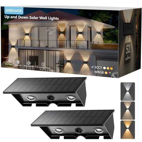2PACK Solar Sconce Lights Outdoor