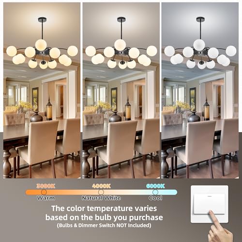 12 Light Milk Glass Pendant Light