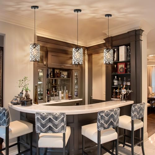 Modern Black Crystal Pendant Light Fixture