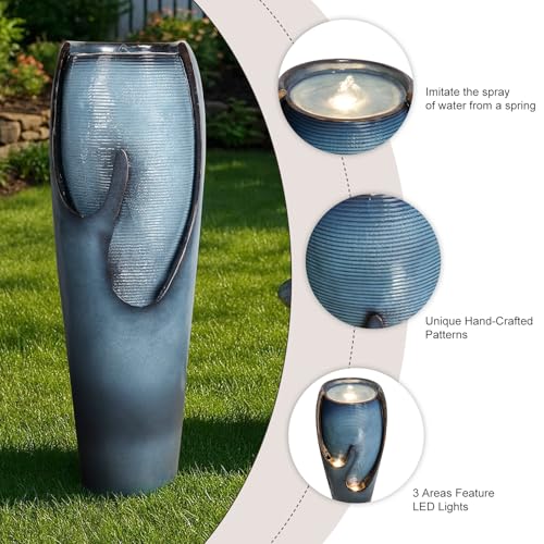38.7” H Modern Outdoor Fountain