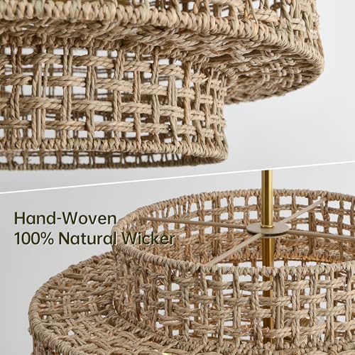 17.7" Rattan Chandelier for Dining Room