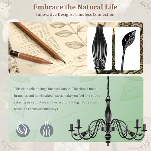 29" Black Farmhouse Chandelier