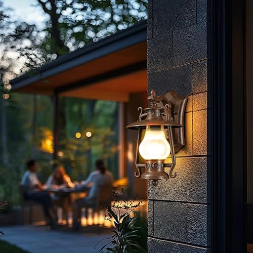 Small Rustic Lantern Wall Sconce Outdoor & Indoor