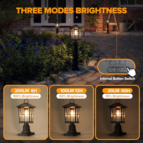 Outdoor Solar Lamp Post Light with Pier Mount Base