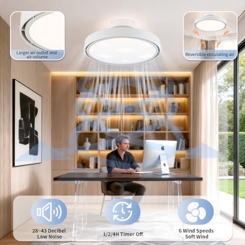 Bladeless Ceiling Fans with Lights and Remote