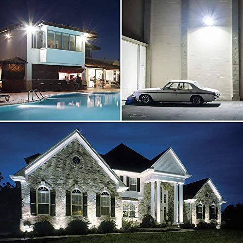 80W LED Flood Lights Outdoor Hardwired Security Light IP66 Waterproof 5000K (3 Count)