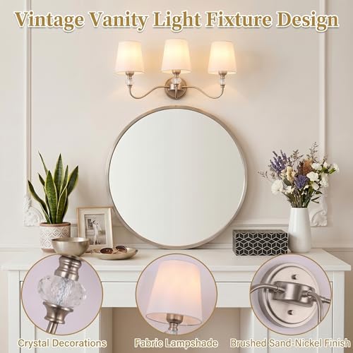 3 Light Bathroom Vanity Light Fixtures Over Mirror