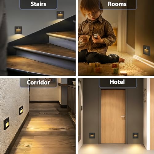8Pack 120V LED Recessed Step Light with Motion Sensor Warm White (4 Count)