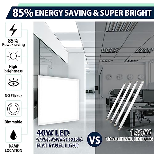 2x2FT LED Flat Panel Troffer Light (2 Count)
